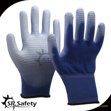 SRSAFETY colorful nylon liner pu hand glove/safety gloves